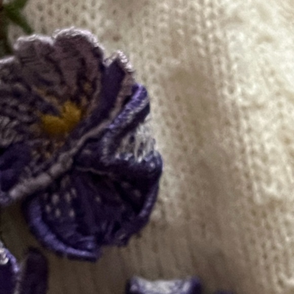 Vintage Louis Feraud Floral Appliqué Sweater - Picture 8 of 10